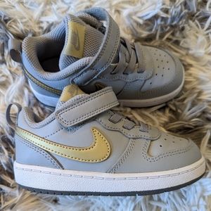 Grey and Gold Toddler Nike shoes